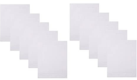 Betz 10 Stück Badvorleger Badematte Badteppich Duschvorleger Frottee Premium 100% Baumwolle Größe 50x70 cm Qualität 650g/m² Farbe weiß