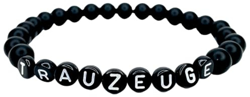 ONDEGO Armband TRAUZEUGE ONYX Naturstein schwarz MATT personalisiert Herren (L)