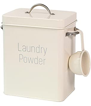Waschpulver Box 4L Waschmittelbox Kunststoff Waschmittelbehälter, Haushaltswäsche Pulver Aufbewahrungsdose Mit Schaufel Metall Waschpulver Aufbewahrungsbox Behälter Und Scoop Für Pulver Waschmitteldos
