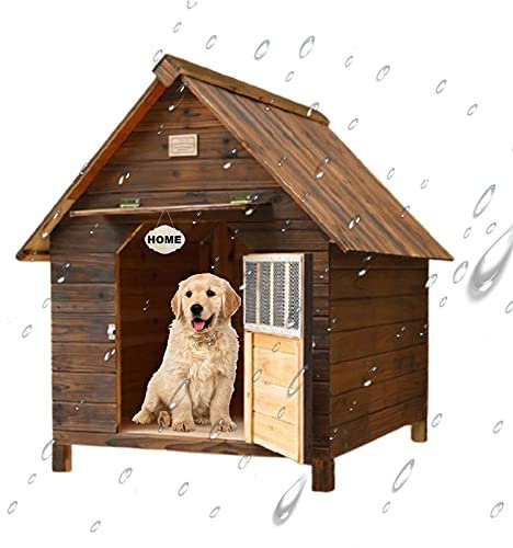 PPGE Home Dog House, Dog Shelters for Outside , Outdoor Pet House Wood Insulated Weatherproof with Door, Dog Kennel Outdoor, House for Cats and Small Medium Large Dogs (Size:XL(99*92*95cm))