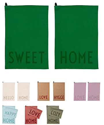 Design Letters Lieblings 2er Set Geschirrtücher 60x40 cm | 100% Bio-Baumwolle geschirrhandtücher, spültücher | küchenhandtücher mit Oeko-Tex-Zertifiziert, weich, saugfähig und trocknet schnell