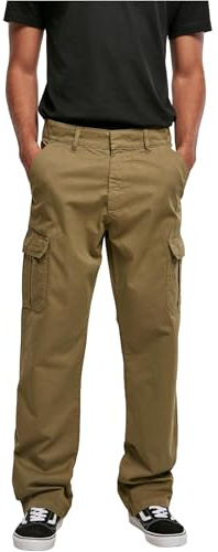 Urban Classics Straight Leg Cargo Hombre Pantalones Cargo Negro 100% algodón Ancho