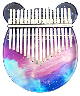 Hearda Kalimba 17 Schlüssel Daumen Klavier, Kalimba Instrument für Anfänger Kinder mit Stimmhammer,Stoffbeutel,Studienführer,Daumenklavier Fingerklavier Musik Geschenk (Rosa)