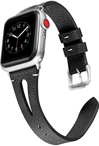 Armband Leder Kompatibel mit Apple Watch 38mm 40mm 41mm 42mm 44mm 45mm, PU Lederarmband Sport Wristband Uhrenarmband Ersatzarmbänder mit Edelstahl Schnalle Kompatibel mit iWatch SE Serie 7 6 5 4 3 2 1