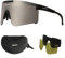 OUTDOORSPARTA Polarisierte Sport Sonnenbrille mit 3 Wechselgläsern, Fahrradbrille, Baseball Golf Fahren Sonnenbrille (6. Schwarzer Tempel, Silberne Linse)