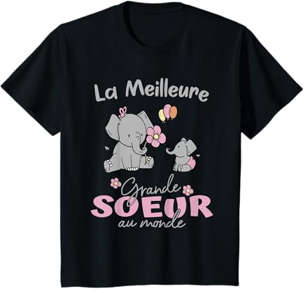 La Meilleure Grande Soeur Du Monde Eléphant T-Shirt