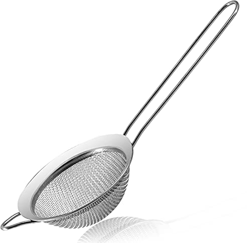 Anaeat Fine Mesh Strainers - Premium Stainless Steel Colander Sieve Sifters, with Durable Mesh and Sturdy Handle, Excellent for Sifting Dry Ingredients, Flour, Pastas, Rice, Tea (8cm