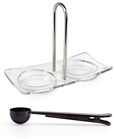 Peugeot Linea Salt and Pepper Mill Tray, Acrylic - With Stainless Steel Spice Scoop & Clip