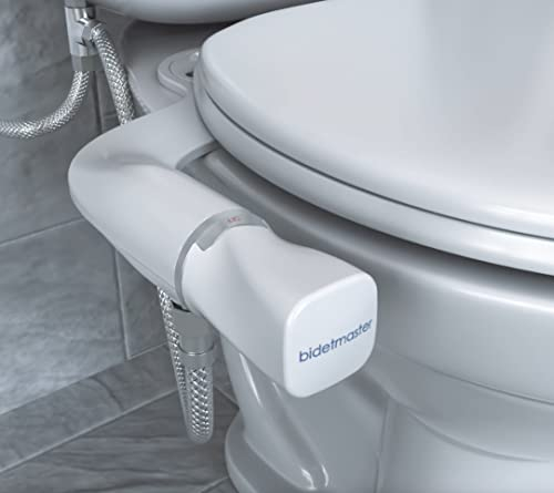 bidetmaster Infiniti - Attacco per bidet ultra sottile per WC, doppio ugello (lavaggio femminile/posteriore), bidet regolabile a pressione dell'acqua con ingresso in metallo, non elettrico, tubo da 65