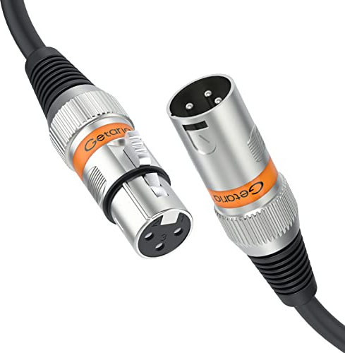 Getaria Lot de 2 câbles XLR de 0,9 m câble de microphone XLR mâle vers femelle câble de microphone XLR équilibré pour table de mixage studio d'enregistrement podcast (2pack, 2M)