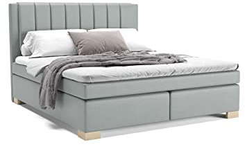 PANDA MÖBEL Maurice Boxspringbett 180 x 200 cm Doppelbett mit hochwertiger Pocket-Matratze und Topper, Polsterbett, Bett, Bettgestell, Stilvoll, Schlafzimmer, Modern (Türkis, 180 x 200 cm)