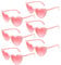 ANLIOTO 6 Stück Herz Sonnenbrille für Damen, Vintage Herzform Brille 90er Jahre Hippie Brille Kostümzubehör für Urlaub, Party, Hochzeit, Karneval, Halloween, Weihnachten (Rosa)
