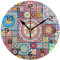 Mnsruu Große 25 cm große Wanduhr, marokkanisch, böhmisch, rosa, Tribal, stille, atomare, analoge Uhr, batteriebetrieben, nicht tickend, Küche, Klassenzimmer, Heimdekoration