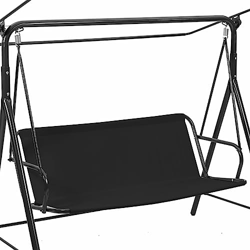Replacement Swing Seat Cover, Waterproof Garden Swing Chair Cover, Swing Cushion Cover, Outdoor Swing Seat Cover for Balcony Porch Yard Garden Swing (115cm x 48cm x 48cm, Black)