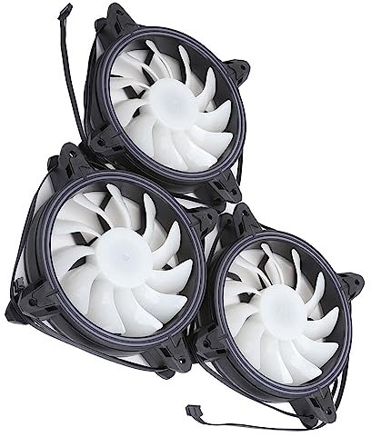Ventilador para Caja de Computadora de 3 Piezas, Ventilador de Enfriamiento de PC de 120 Mm y 6 Pines con Luces RGB, Ventilador de PC con Control Remoto Color Ajustable, Velocidad, Controlador Grande
