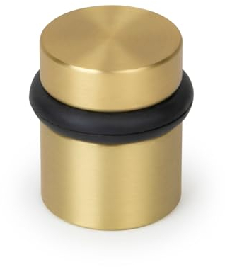 MEGA Handles Floor Door Stopper - Gold Door Stopper Quickly Installed Wall Protector, Wall Protectors from Door Knobs, Door Stop Floor Mount with mounting Hardware Included - Satin Brass - 1.5 Inch