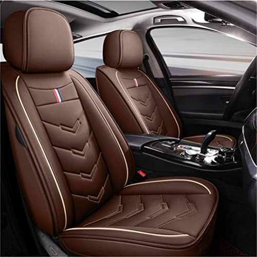 IBCEL Kompletter Satz Autositzbezüge 5 Sitz Leder für Audi A3 Fahrzeugsitzbezüge Kissen Vorne Hinten Sitzbezüge Braun