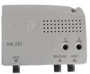 Fagor AM221 Mini Amplificador Multibanda Autoalimentado 2 Entradas 38dB Amplificador TNT Antena