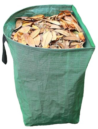 Sacs à déchets réutilisables – Sac poubelle pliable de 130 litres, conteneur à déchets pour pelouse, piscine, jardin, sac de jardin réutilisable pour pelouse et feuilles avec poignées de transport