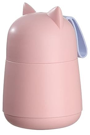 Thermal Food Flask, Insulated Soup Food Containers Insulated Soup Cup for Hot Food Soup Flask Leak Proof Food Jar with Folding Spoon for Office Picnic Travel Outdoors(Pink)
