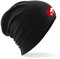 Beanie Mütze mit Göktürk Flagge Türk Fahne Bozkurt Ayyildiz Türkiye für Herren Damen und Kinder (DE/NL/SE/PL, Alphanumerisch, Einheitsgröße, Schwarz)