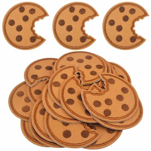 Aufnäher Zum Aufbügeln Cookies Kekse Bestickt Stoffaufkleber Keksaufnäher Patch Gesticktes Etikett Gebügelt Gesticktes Abzeichen DIY Keks-Stickerei für Hüte Schuhe Taschen Kleidung (40)