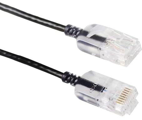 Elfcam® -Slim Cavo Ethernet Cat 6 Sottile da 2 m, Cavo di Rete WAN LAN Cat6 32AWG, Nero Ultra Sottile (2 Metri)