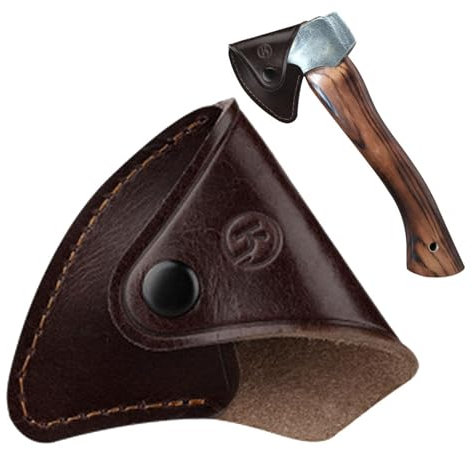 Jomewory Axtabdeckung Verschleißfestes Leder Beil Kopfscheide Holster Outdoor Camping Axt Fall Handgefertigte Axt Klinge Abdeckung Holzfäller Essentials Axtscheide