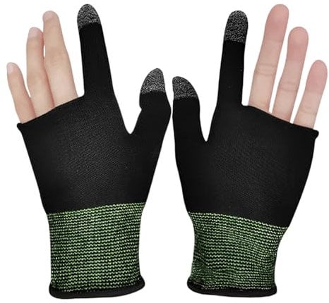 LuLiyLdJ 2 Paio Guanti Gaming, Mobile Game Finger Sleeves, Punta delle Dita in Fibra Conduttiva