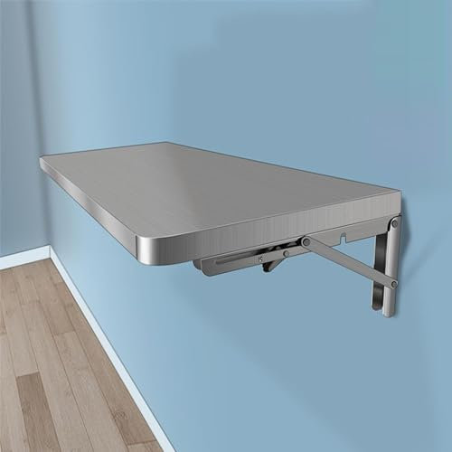 Wandmontierter Tisch Aus Edelstahl, Klapptisch Zur Wandmontage, Wandschreibtisch Für Arbeitszimmer, Schlafzimmer, Badezimmer, Balkon,60 * 40cm
