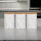 Dylex Set of 3 Marble Effect Tea Coffee Sugar Ceramic Containers with Bamboo Lids Airtight Kitchen Storage Jars