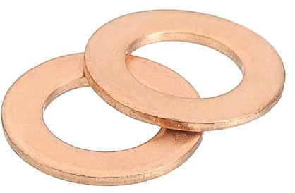 QUARKZMAN Arandela Plana M8, 50 Piezas Arandelas Planas de Anillo de Cobre de 14 mm de Diámetro Exterior Junta de Sellado Metálica para Tornillos, Pernos y Tuercas