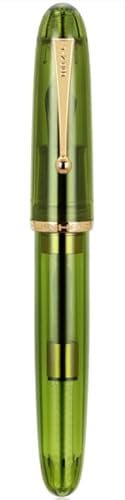 Jinhao Dadao 9019 Fountain Pen with Box, #8 Heartbeat Fine Nib with Large Converter Set (Olive Green)