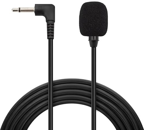 VALTRON 3,5 mm Auto Mikrofon, Externes Mikrofon für Autoradio, das für Sony, JVC, Kenwood, Alpine geeignet ist, Mic 2,5m lang für Navigation Bluetooth DVD Laptop Stereo Player, Plug-and-Play