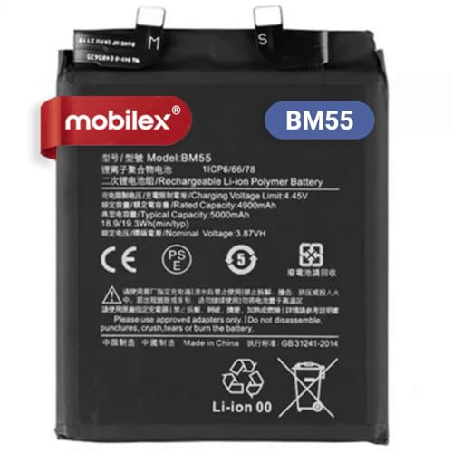 MOBILEX® Interner Akku für Xiaomi Mi 11 Pro/Mi 11 Ultra (BM55), Ersatz, 5000 mAh, OEM, Originalkapazität