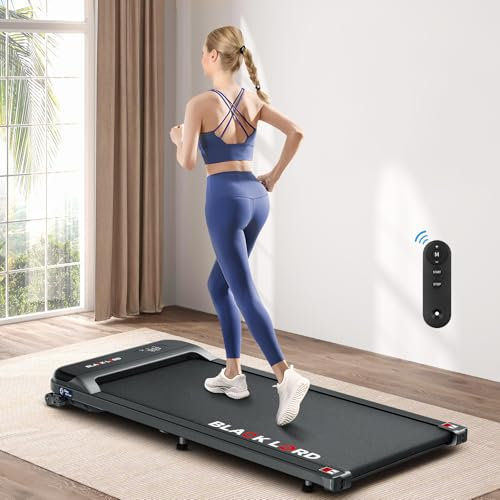 BLACK LORD Unter Schreibtisch Laufband, Gehpad 2 in 1 für Gehen und Joggen, 3.2HP Fitnessgeräte, Tragbare Unter Schreibtisch, Haus und Büro, 140kg Kapazität,MS2, Dunkelschwarz
