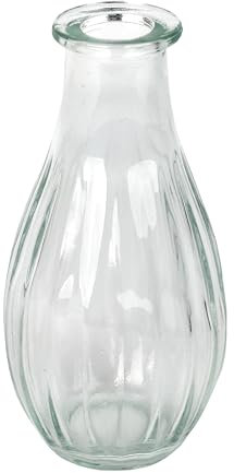 Talking Tables Vase Soliflore en Verre Transparent pour Fleurs Décoration Élégante Centre de Table Mariage Rebord de Fenêtre Fêtes Jardin Dîner d'Été Cheminée Cadeau Hauteur 14 cm