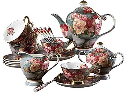 MYUYEE Elegante Juego de vajilla de Porcelana Juego de vajilla de cerámica Juego de vajilla de Porcelana de Estilo nórdico de 41 Platos y Cuencos de Lujo Ligeros，