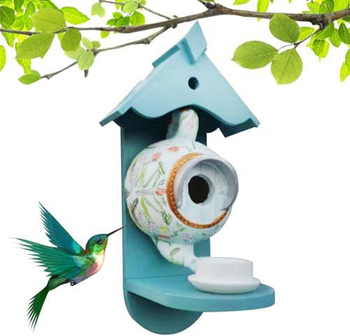Outdoor Bird House - Hangable Teapot Bird Feeder - Colorful Decorative Bird Houses, Cute Bird Feeder For -Yard, Garden, Tree, Yard