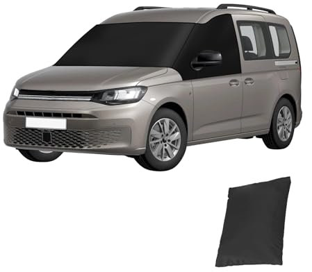 YWNYT Frontscheibenabdeckung für VW Caddy, 600D Oxford-Gewebe, Verdunkelung, wasserdicht, Auto-Windschutzscheibenabdeckung, Windschutzscheibenabdeckung, Frost und Schneeabdeckung