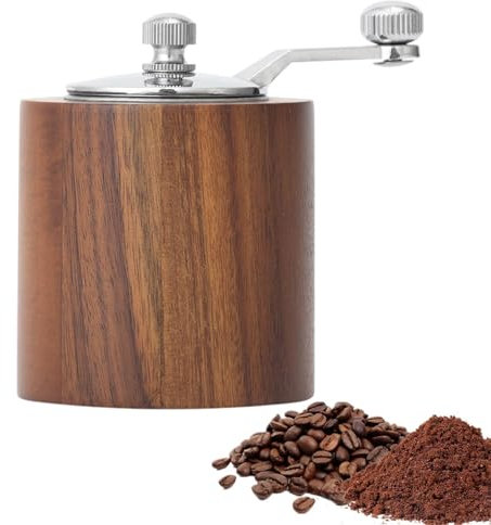 Molinillo de café manual, manivela de madera, molinillo de pimienta, botella de condimento de especias de cocina, molinillo de café manual, molinillo de café manual, capacidad 25 g, molinillo de café