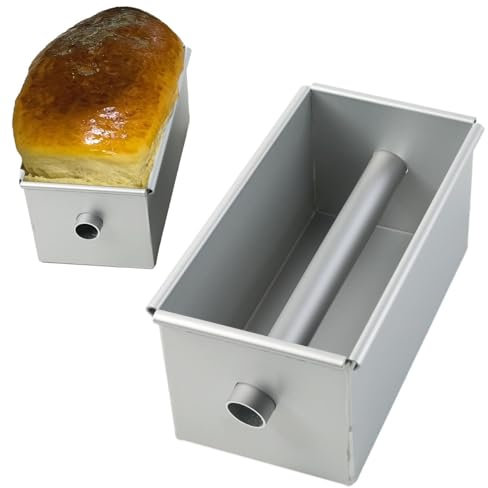 Moule à cake – Moule à cake en silicone antiadhésif en céramique et en verre pour la cuisson | Moule à cake long avec tube amovible – Idéal pour le pain à la banane, le cheesecake, les sandwichs