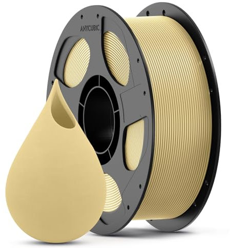 ANYCUBIC Refill PLA und Spool Kit 1KG Beige, 1,75mm Filament 3D-Druckmaterialien mit Hoher Fließfähigkeit, Neatly Wound, Intelligente Identifikation