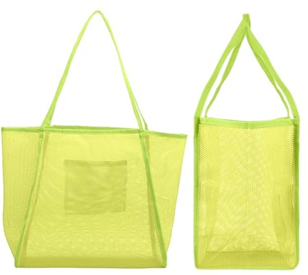 JOZMMZEOOA Mesh Beach Bag for Travel Foldable Reusable Shopping Net Bag Portable Lightweight Storage Tote for Summer for Women Beach Bag Suitable for Picnics Fitness Travel