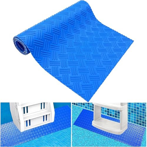 Pool Ladder Mat,36 Inch x 18 Inch Protective Pool Step Mat Non Slip Underwater,Pool Ladder Pad with Non-Slip Texture for Above Ground Swimming Pool Steps Liner and Pool Ladders Stairs