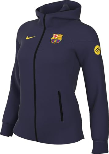FC Barcelona Tech Windrunner Nike Fußball-Hoodie mit durchgehendem Reißverschluss für Damen, HJ6497