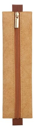 TEMOOUES Federmäppchen mit elastischer Schnalle, Füllfederhalter, einfache Halterungen, tragbare Taschen, elastische Schnalle, Bleistift, braun