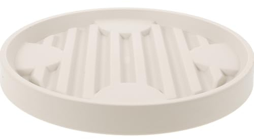 DOITOOL Plateau Amovible Rond pour Pots de Fleurs Base Renforcée, Roues Pivotantes 360°, Diamètre Intérieur 22,5 Cm, Couleur Beige Clair, Support Mobile pour Jardin, Balcon et Intérieur