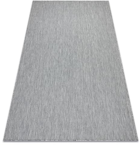 rugsx Teppich SION Sisal Optik, flachgewebt, strapazierfähig & pflegeleicht, Indoor & Outdoor, Wohnzimmer, Schlafzimmer, Balkon, Terrasse - grau 140x190 cm