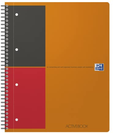 Oxford Activebook Interantional A4, liniert, 160 Seiten, versetzbares Register, Dokumententasche
